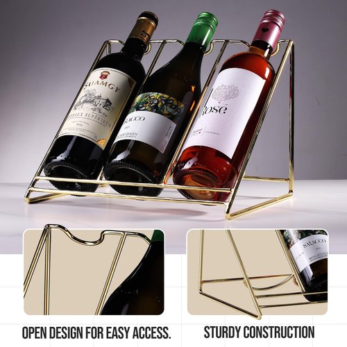 Drincarier Wine Bottle Display Shelf,Wine Storage Rack, Liquor Bottle Display Shelf, Bar Kitchen Small Wine Rack for Bar Family