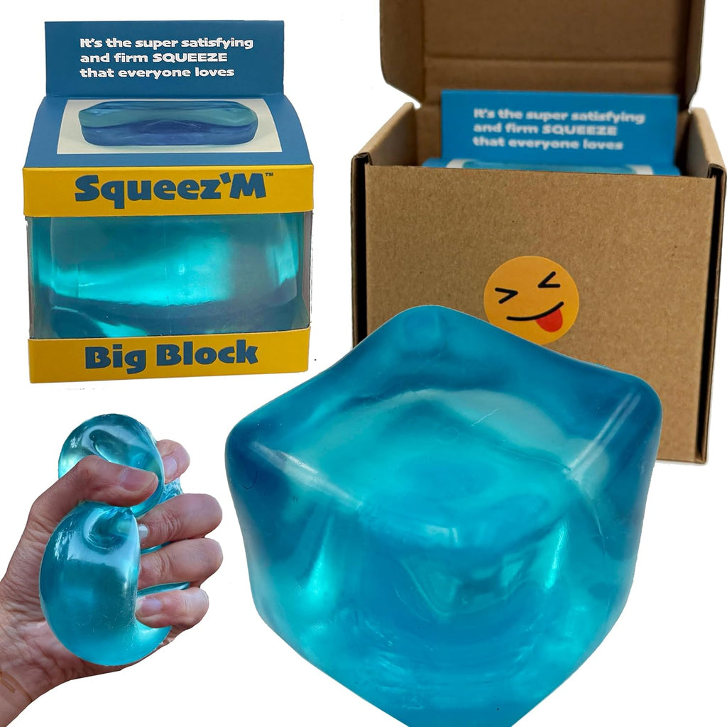 Premium Squeez'M Cube - 35% Larger Sensory Fidget Toy for Kids & Adults | Colorful, Durable & ASTM Certified 3+