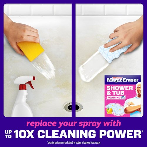 Mr. Clean Magic Eraser Sponge - Powerful Soap Scum Remover for Bathroom & Shower - 8 Count