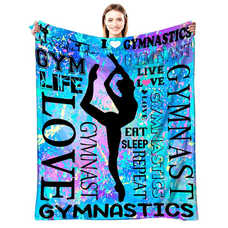 Gymnastics Gifts for Girls Gymnastics Blanket Ultra Soft Flannel Merch Gymnast Throw Blanket Gymnastics Gifts for Gymnasts Team Gymnastics Lovers Stuff 60"x50"