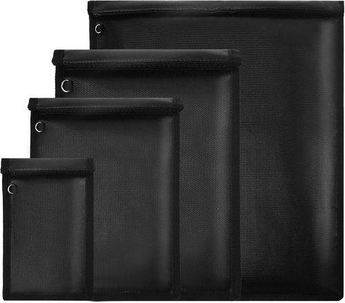 Faraday Bag 4 Pack - Waterproof & Fireproof Signal Blocking Pouches for Laptop, Tablet, Phone & Car Key