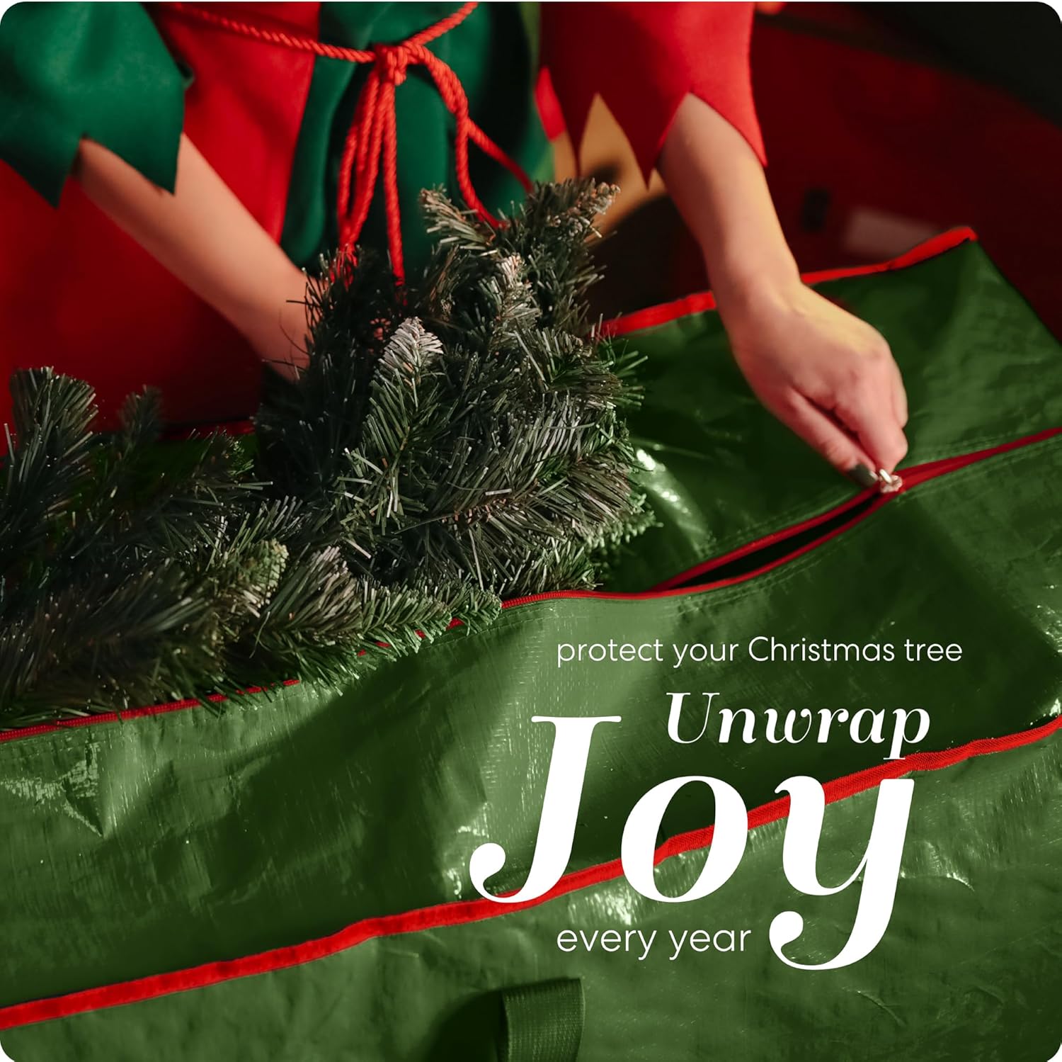 Regine Switzerland Christmas Tree Storage Bag - Durable Waterproof Zippered Bag for 9-Foot Trees | Protects Against Dust and Moisture (Green)