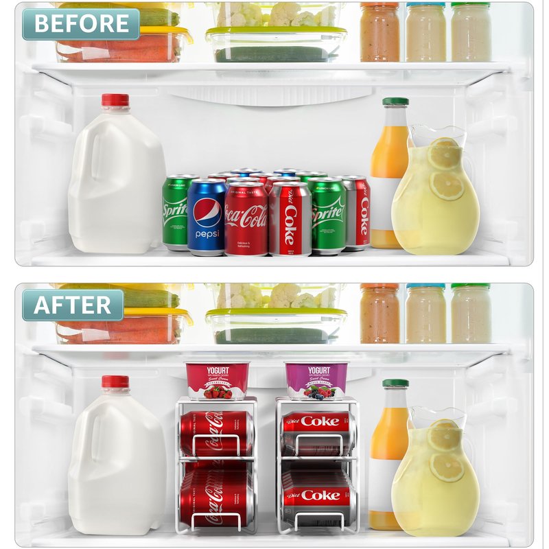 Sorbus Soda Can Rack Beverage Dispenser – Dispenses 12 Standard Size 12oz Soda Cans (White)