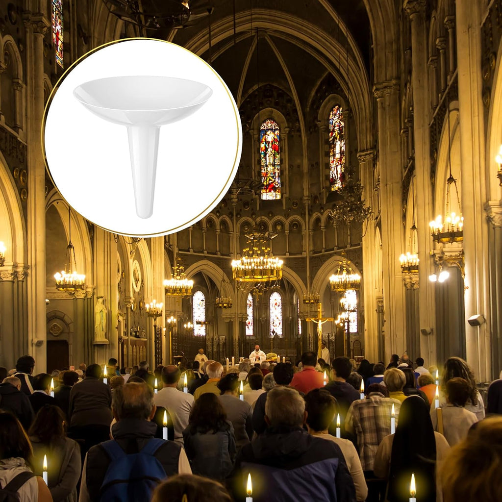 Skiennix 100 Pcs Plastic Candle Holders - Drip Protectors for Church, Vigil, Memorial & Events