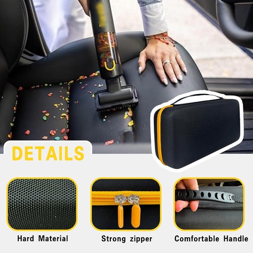Fanttik Case for Slim V8/V10 Apex Car Vacuum - Portable Hard Storage with Divider & Mesh Pocket