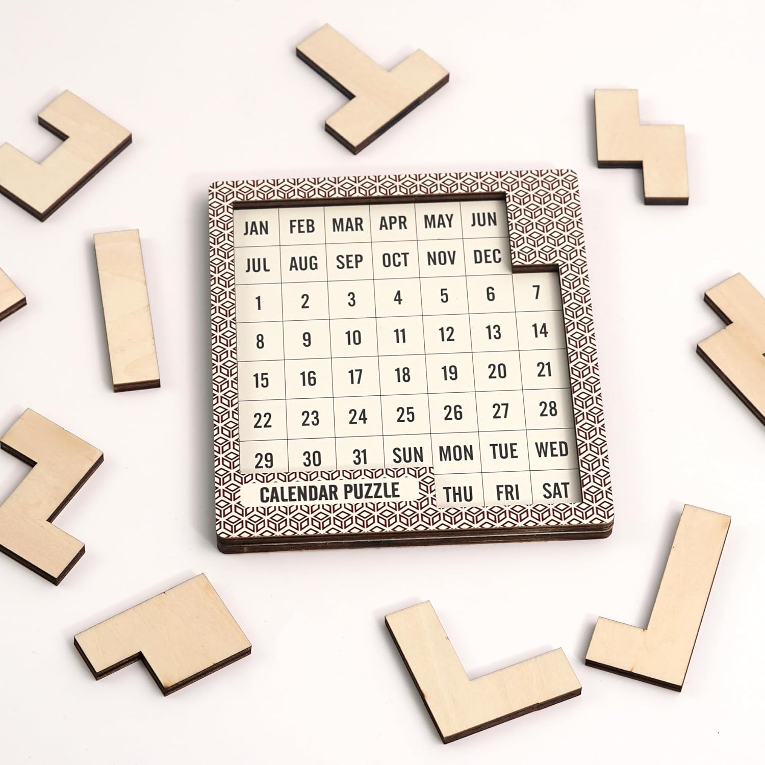 Skiennix Daily Calendar Puzzle - Challenging Wooden Puzzle for Adults | Perfect Easter & Christmas Gift (1 Pack)