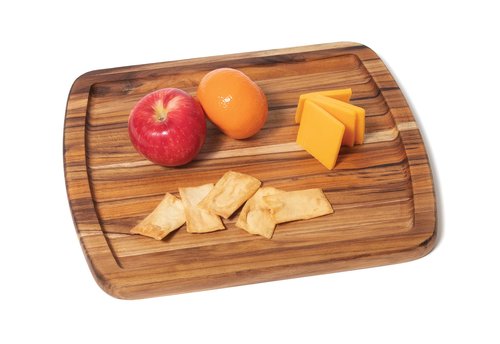 Lipper International Teak Wood Edge Grain Serving Platter, Small, 12" x 10" x 3/4"