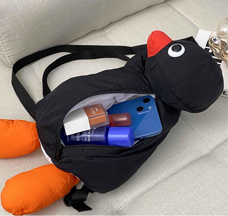 sunaeset plush penguin backpack for girls, kawaii mini stuffed animal backpack purse, novelty funny fuzzy backpacks adult, penguin gifts cute stuff