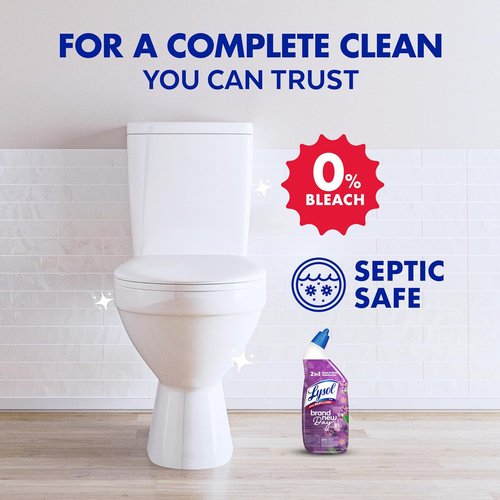 Lysol Toilet Bowl Cleaner Gel - Disinfecting & Septic Safe | Lavender & Cotton Blossom Scent, 24 oz (Pack of 2)