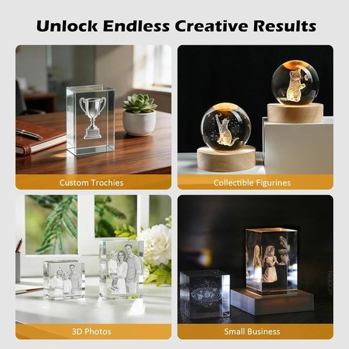 K9 Crystal | Genuine Blank Blocks for Inner Laser Engraving - High Clarity, Rectangular & Cube Sizes