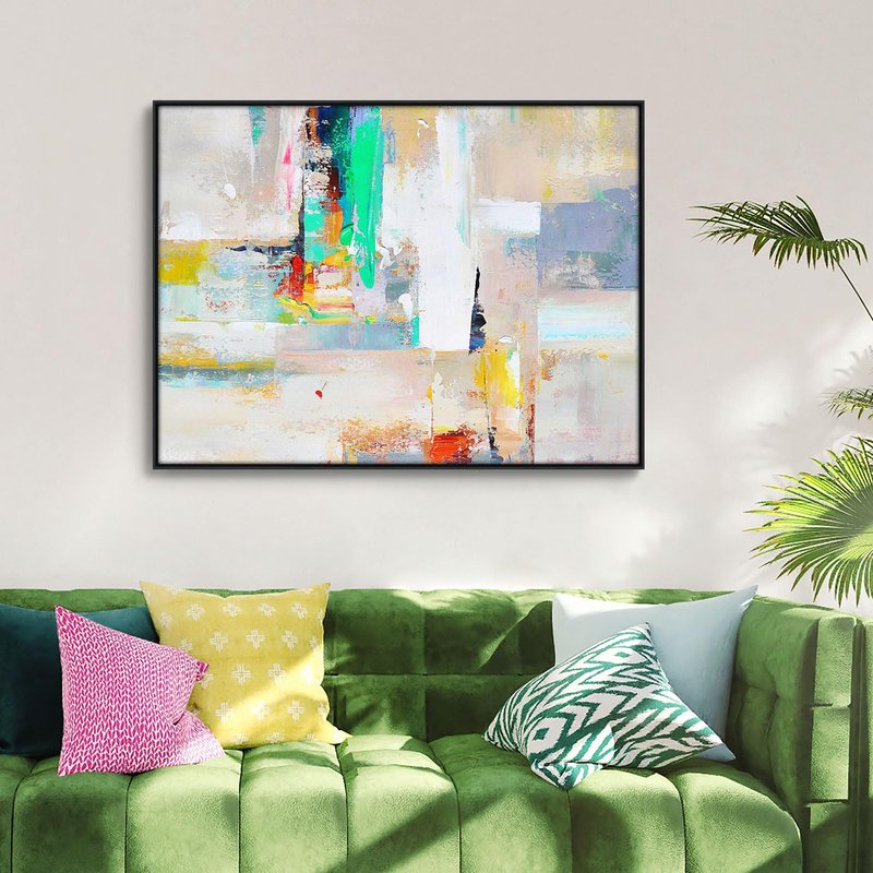 FOLKOR 1.5” Deep Frame for 12x36 Canvas Paintings, DIY Metal Floating Frame for Artists Designers Landscape Portrait Artwork, Modern Home Office Wall Decor (Black)