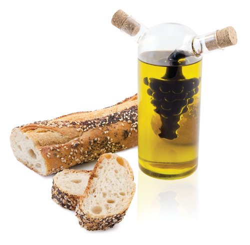 True Napa Olive Oil and Vinegar Cruet with Cork Stopper, Perfect for Housewarming, Picnic, Dinner, BBQ, Outdoor Party, Salad Bar Accessories, Home Essentials, Set of 1