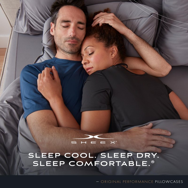 SHEEX Original Performance Cooling Pillow Cases, Ultra-Soft Pillow Case Set, 2 Cooling Pillow Covers, Standard, Graphite