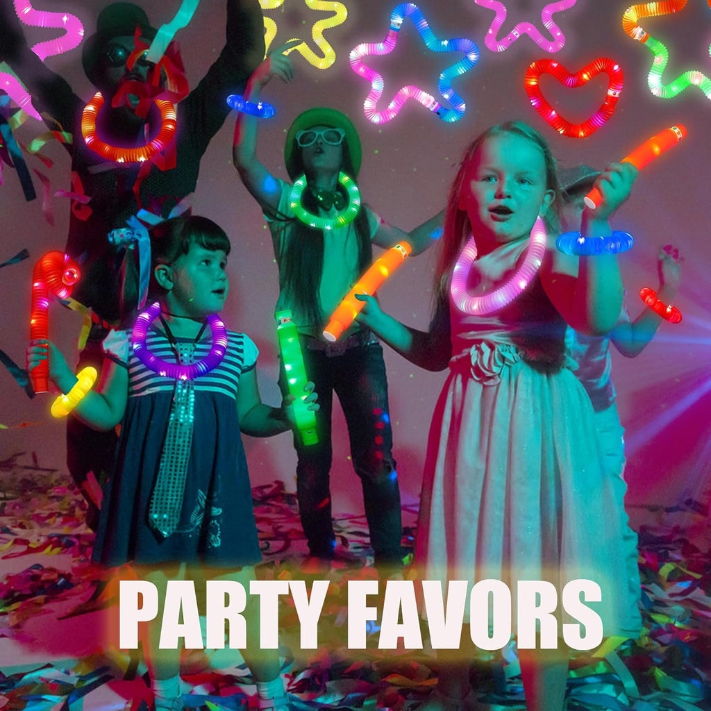 UrChoice Glow Sticks - 16PCS LED Pop Tubes Party Favors | Colorful Glow Necklaces & Bracelets for Imaginative Play