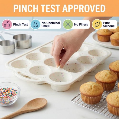 Bake Boss Silicone Muffin Pan - 2-Pack with Metal Reinforced Frame | 12-Cup, BPA-Free, Oven & Dishwasher Safe