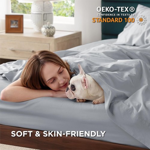 Bedsure Cooling Sheets - 100% Cotton Queen Size Bedding for Ultimate Comfort and Breathability