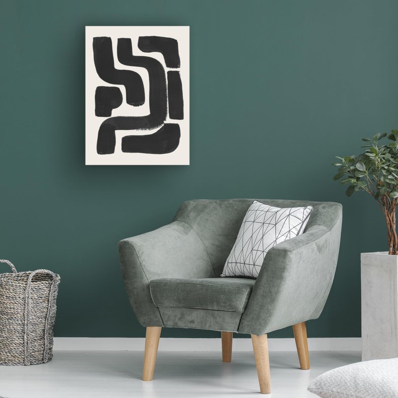Wrapped Canvas Wall Art - Ejaaz Haniff 'Ink Maze' Wall Art for Living Room, Bedroom, or Office Décor - 24x32