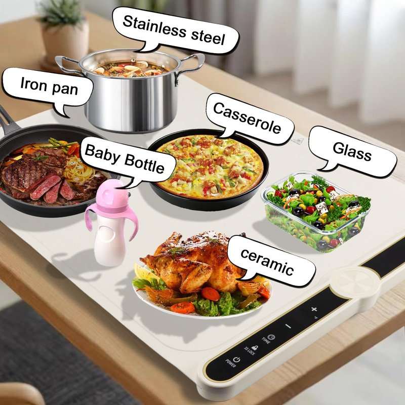 Warming Mat for Food, Fast Full Surface Warming Mat, Keep Food Warm, 9 Temperature Levels and Automatic Shut-Off Function, Suitable for Party, Party, Daily Use Food Warmer