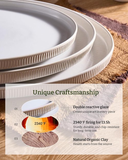 Famiware Serving Platter - Elegant Matte White Oval Trays | 16/14.6/12.9 Inch for Parties & Buffets