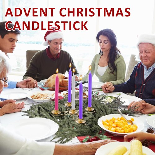 Jingmore Christmas Advent Candle Wreath Ring - Metal Holder for Pillar Candles | Rustic Table Centerpiece Decor