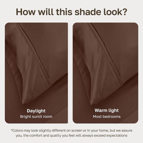 California Design Den Twin XL Bed Sheets Set - 100% Cotton, 400 Thread Count, Silky Smooth - Espresso Brown