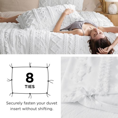Bedsure Boho Duvet Cover - Soft & Comfortable Queen Size Bedding Set | Elegant Olive Green Design, Machine Washable
