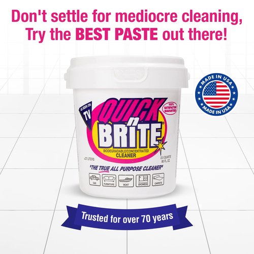 Quick 'n Brite All Purpose Cleaning Paste – Miracle Cleaner for Tough Stains, Biodegradable, Non-Toxic, Pet-Safe, Multi-Surface Stain Remover, Made in USA, 80 Oz