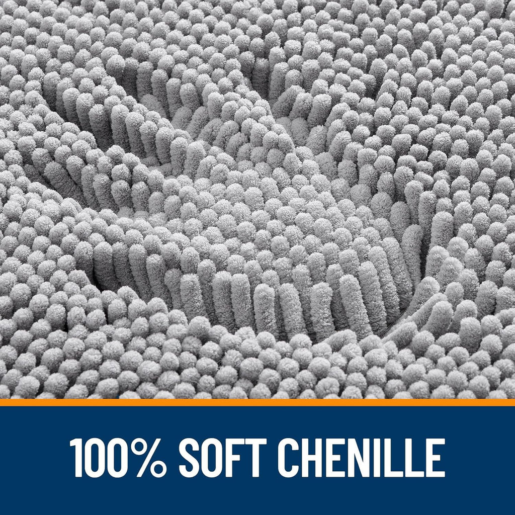 OLANLY Large Chenille Bathroom Rugs - Extra Soft & Absorbent | Quick Dry, Machine Washable, Grey 50x30