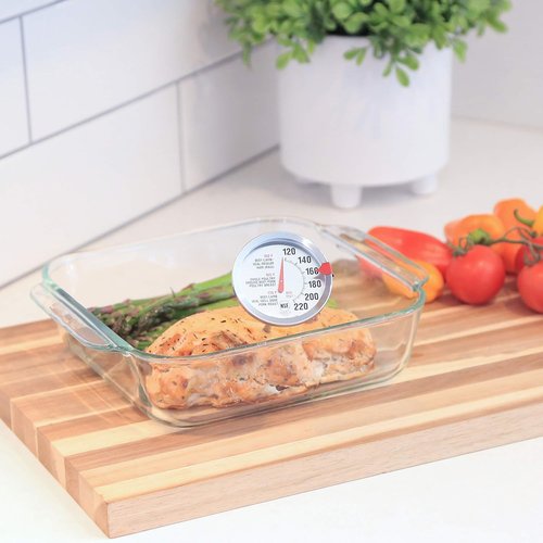 Escali AH1 Stainless Steel Meat Thermometer - Oven Safe 2.5-Inch Dial with Temperature Labels for Beef, Poultry, Pork & Veal