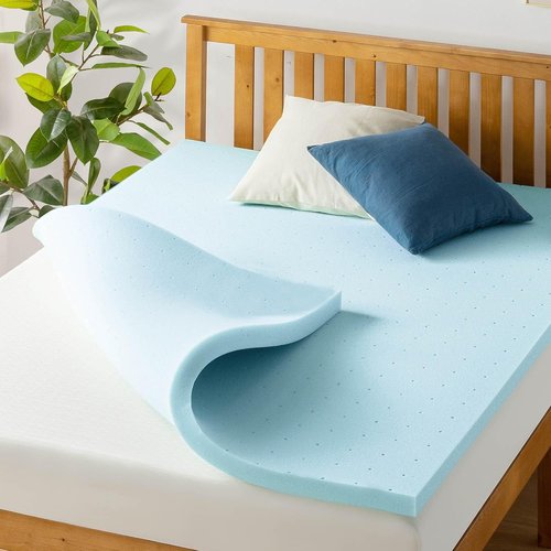 Best Price Mattress 1.5 Inch Ventilated Memory Foam Mattress Topper - Cooling Gel Infusion, King Size