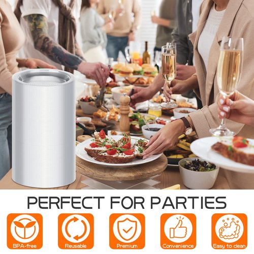 Sabary 1000 Count Clear Plastic Plates 6 Inch Disposable Dessert Plates Round Clear Dinner Supplies for Home Wedding Christmas Party Picnic Restaurant Catering