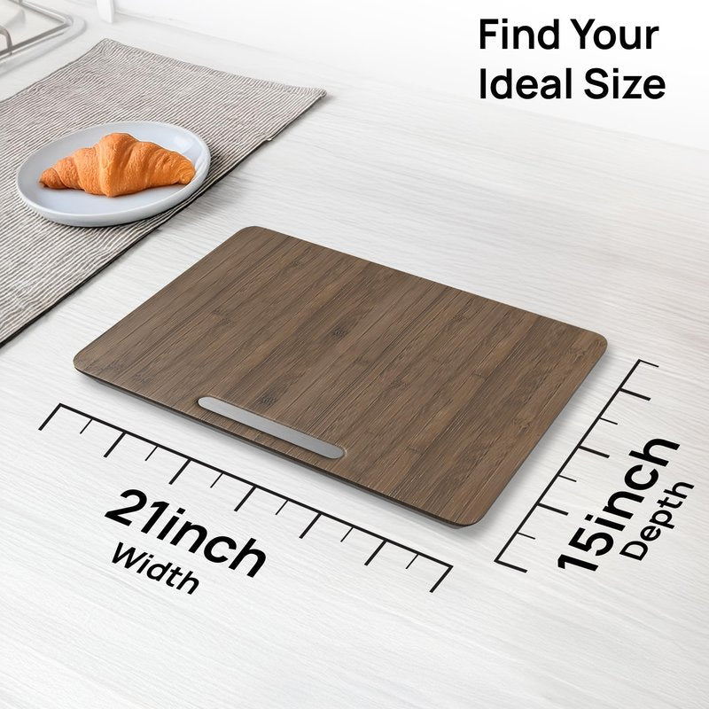 Ibyx Elegant Appliance Slider - Sliding Tray for Coffee Maker & Heavy Kitchen Appliances, Easy Slide, Made of Premium Bamboo, Space-Saving Kitchen Organizer, 40 lb Capacity, Brown - 21 x 15 Inch