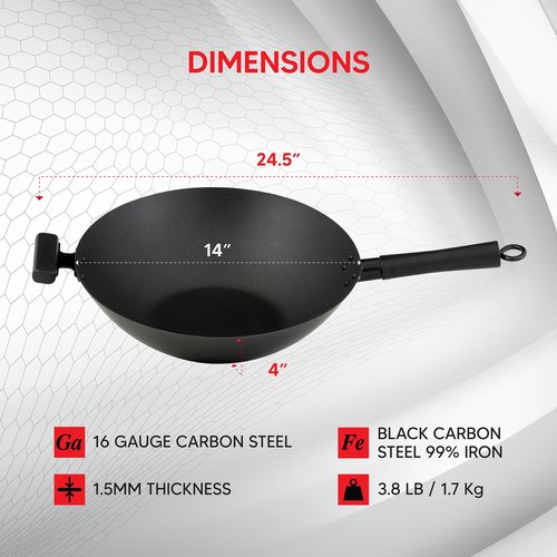 Helen's Asian Kitchen Wok, Premium Excalibur Non-Stick with Stay-Cool Handles, 14-Inches