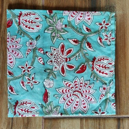 INDACORIFY 50 Pcs Mix Lot Table Napkins, 100% Cotton Hand Block Printed Indian Style Dinner Napkins, 16x16 Inches Kitchen Towels