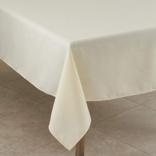 SARO LIFESTYLE Collection Casual Design Everyday Tablecloth, 60", Ivory