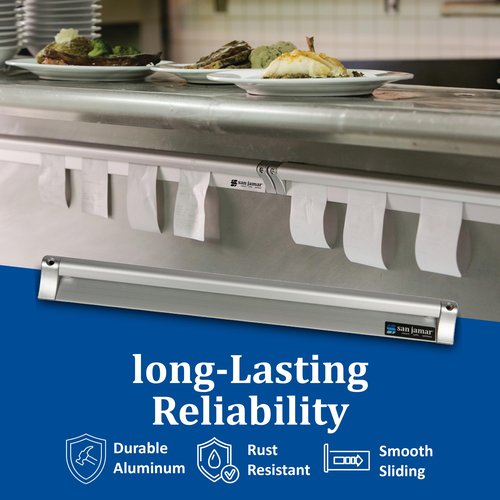 San Jamar Check Rack with Mounting Screw Pack for Kitchens and Restaurants, Stainless Steel, 36 Inches, Silver
