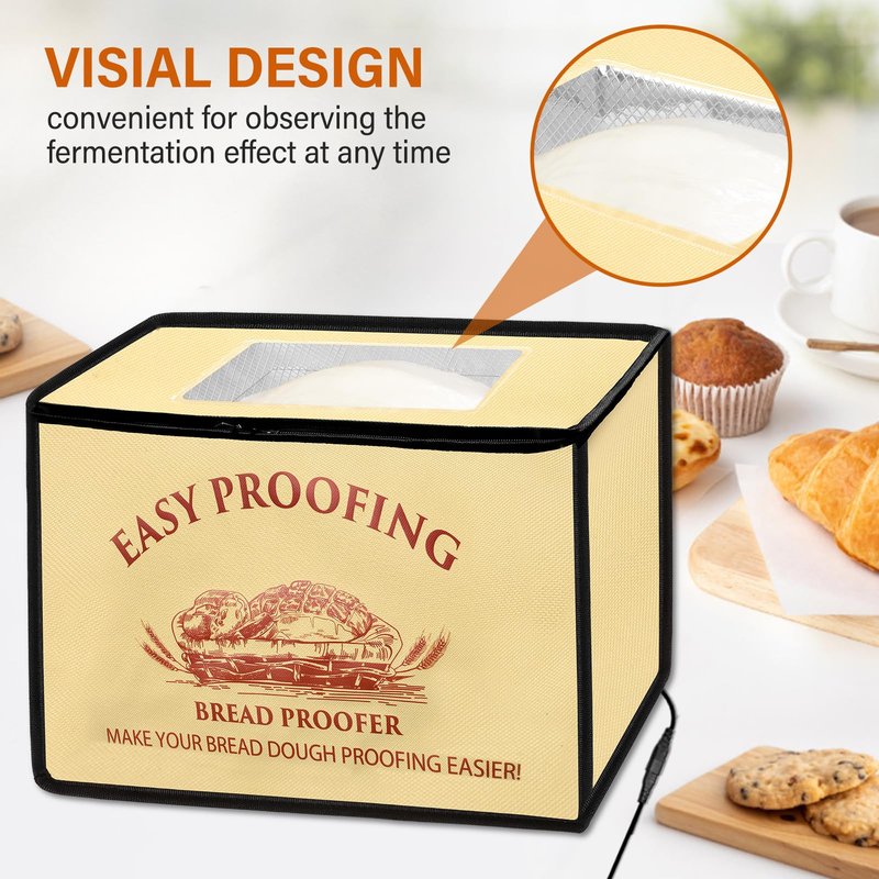 New Upgraded Bread Proofing Box, Windspeed Dough Proofing Box Temperature Control and Timer Controller Dough Proofer with Heater for Bread, Pizza and Yoghurt Making