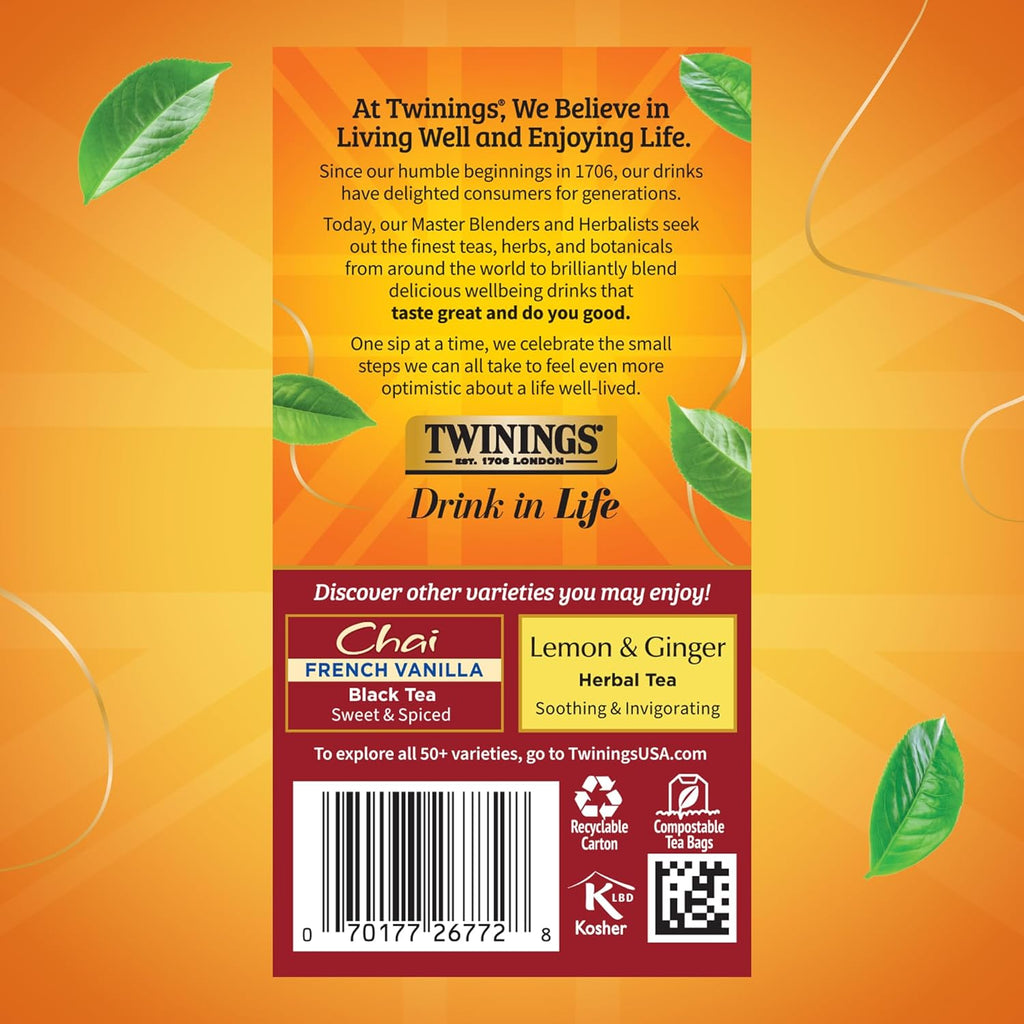 Twinings Ultra Spice Chai Tea - Aromatic Blend for Invigorating Flavor | 1.41 oz, 20 Count