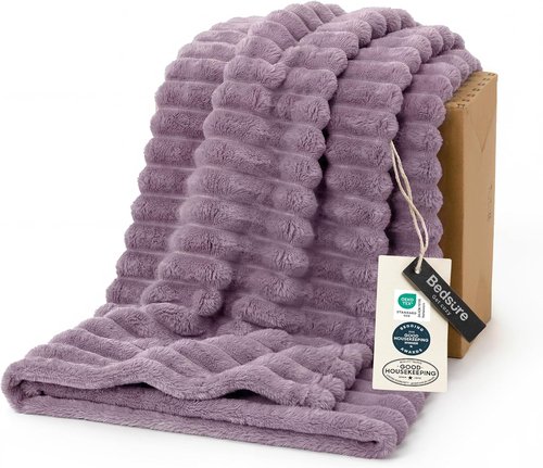 Bedsure GentleSoft Light Purple Throw Blanket - Cozy Soft Couch Blanket for Women | Perfect Gift for Mom, 50x60 Inches
