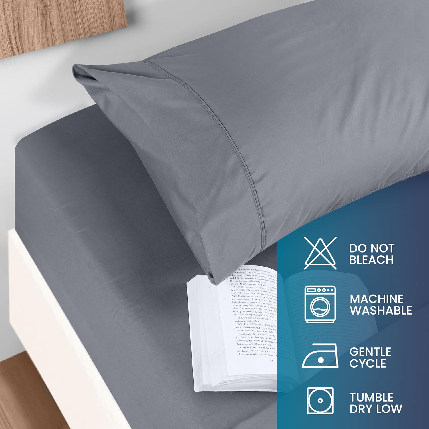 Utopia Bedding Twin Size Sheet Set - Soft Brushed Microfiber - Deep Pocket Design | Includes Fitted, Flat & Pillow Case (Grey)