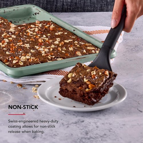 KitchenAid Nonstick Baking Sheet - Swiss Engineered Aluminized Steel, Dishwasher Safe, 9 x 13 Inch, Cardamom