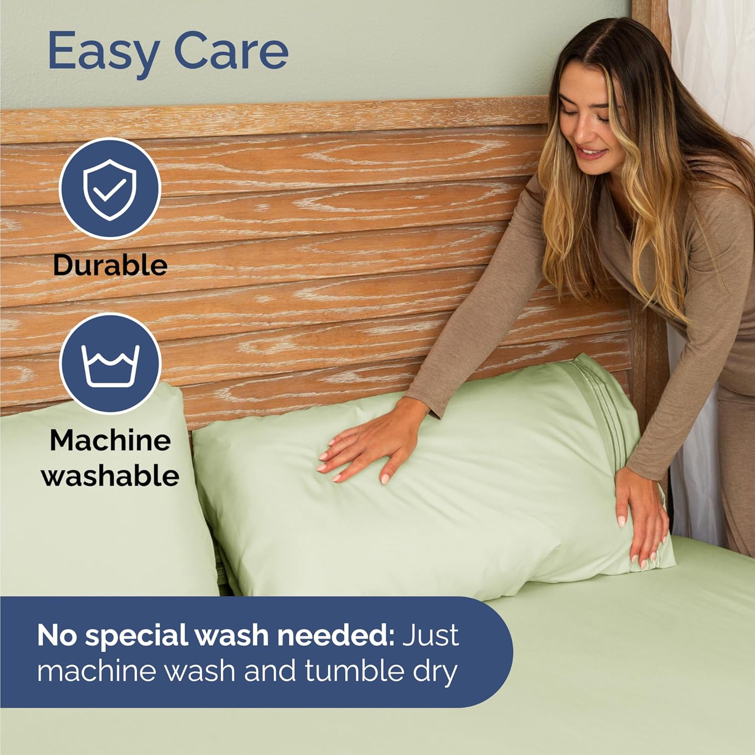 Skiennix Twin Size 3-Piece Sheet Set - Comfy, Breathable & Cooling Bed Sheets - Hotel Luxury in Light Sage Green
