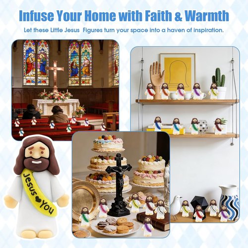 Little Jesus Figurines - 80Pcs Pocket Jesus Figures for Church Events & Baptism Gifts