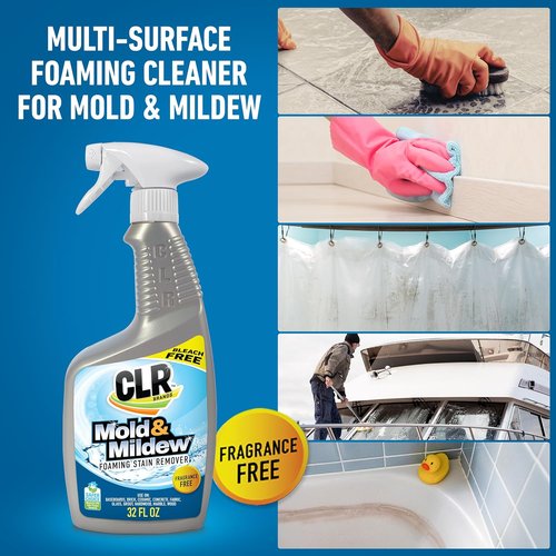 CLR Brands Mold and Mildew Stain Remover - Multi-Surface Cleaner Spray | 32 oz. Bottle, Pack of 2