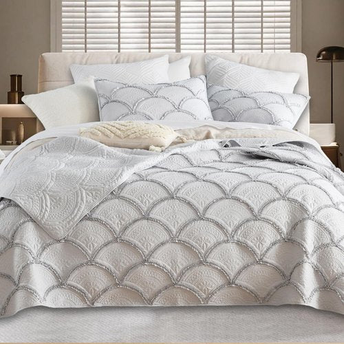 TEXSTEAD Solid Color Quilt (gray4, Queen)