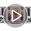 Christmas Door Cover with Wreath and Gingerbread House Pattern - Front Door Decoration