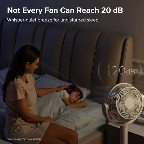 Levoit Standing Fan - CirculAir 120° Oscillating, Quiet 20dB, 9 Speeds, Remote Control, 2-in-1 Design