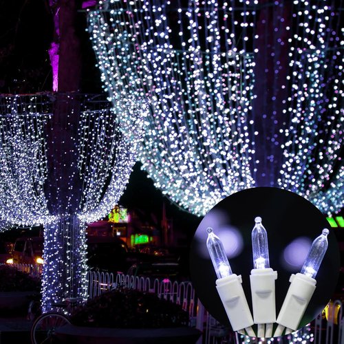 LAMPHOME 21.6FT Mini LED String Lights - White Indoor/Outdoor Christmas Decor for Parties & Weddings
