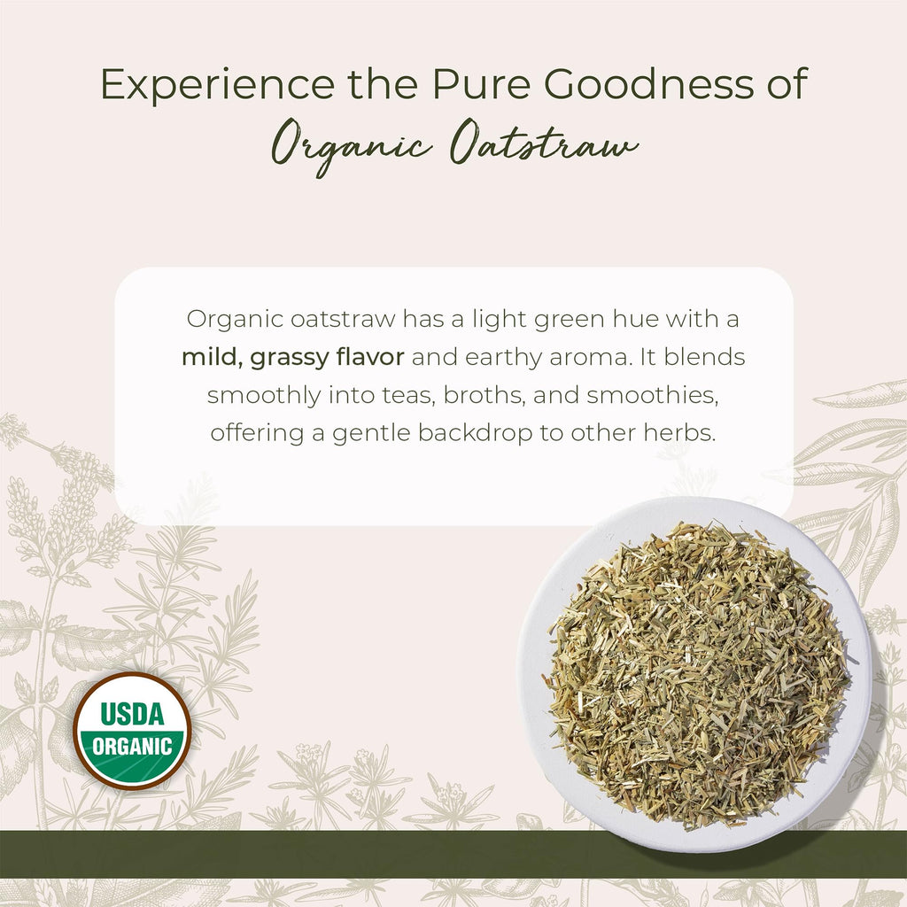 Starwest Botanicals Oatstraw Loose Leaf Organic - Dried Herb for Tea & Cooking, Cut & Sifted, Natural Wellness Support for Women & Men, Certified Kosher, Non-GMO - Bulk 1 lb Bag