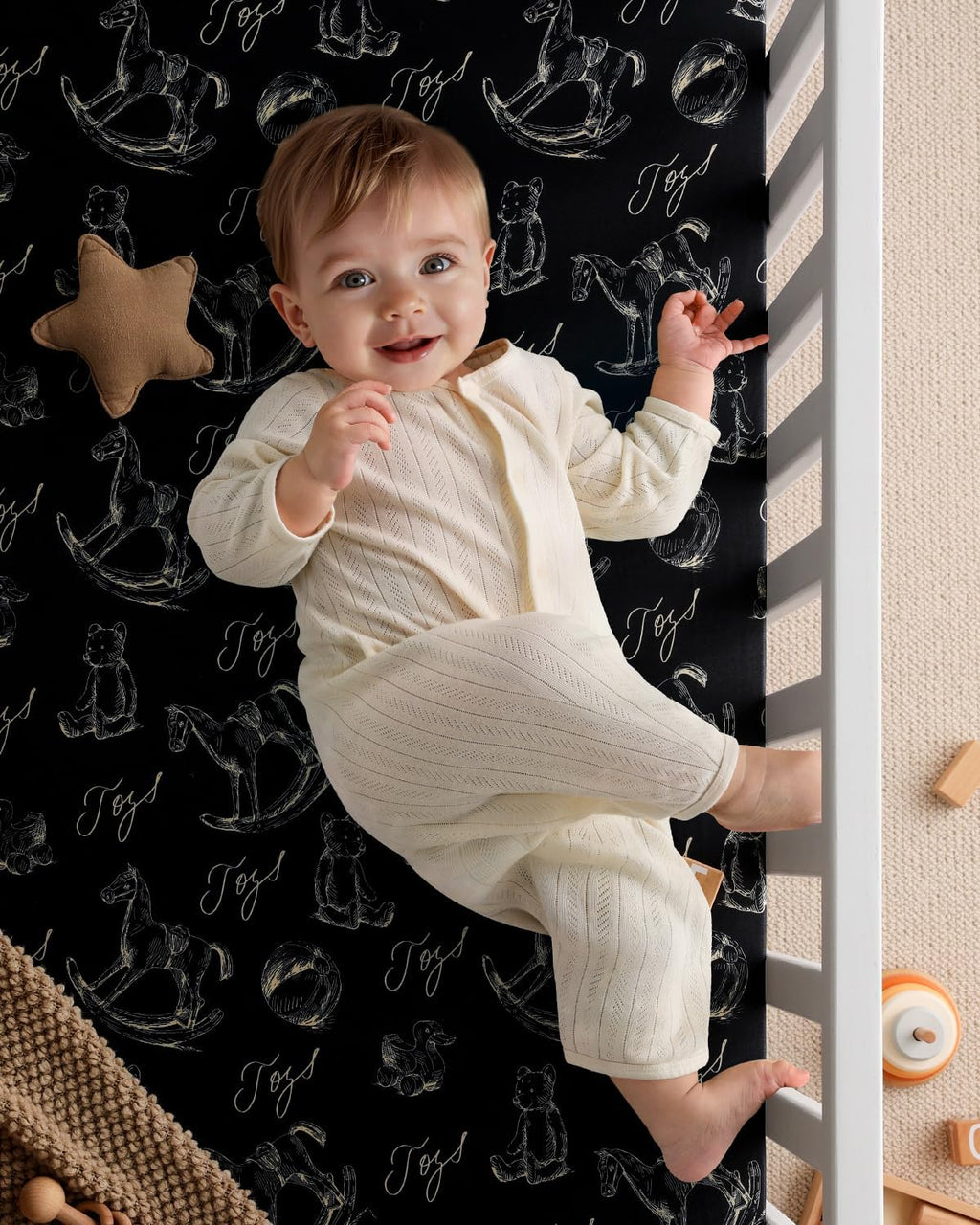 Yoofoss Baby Pack and Play Sheets - Ultra Soft 2-Pack Fitted Mini Crib Sheets for Boys & Girls | 38x26 Rocking Horse Design